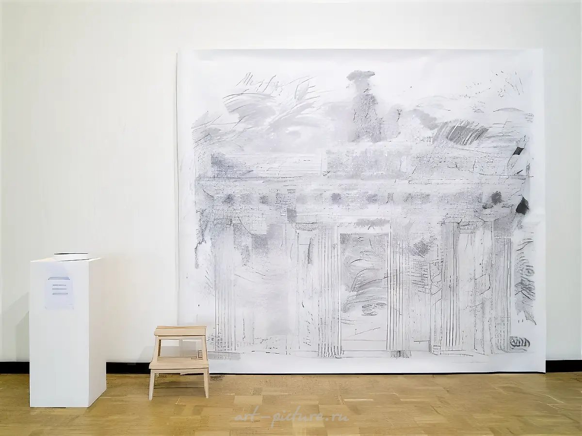 Белая стена, 2009, рельеф, бумага, карандаш, участие зрителей