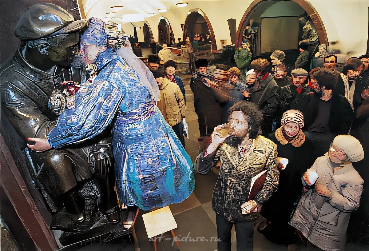 Подземная свадьба., 1993, Перформанс.,   Станция метро Площадь Революции. Москва, 1993.