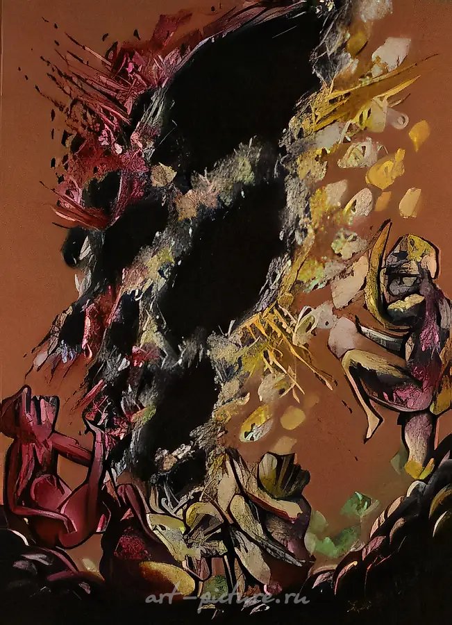 Туча, 1990, бумага, масло, 90х60