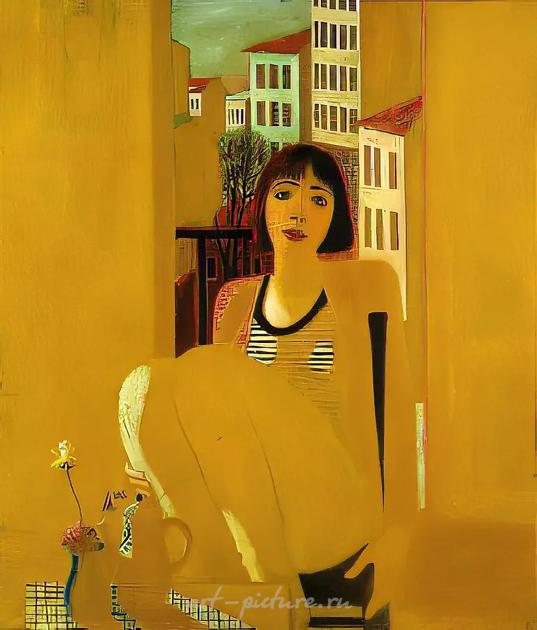 Весна, 1986, холст, масло, 130x110. Собственность Театра на Таганке