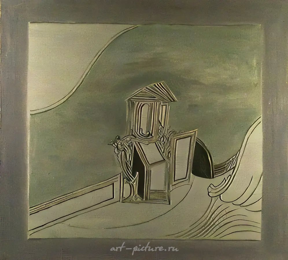 Мой дом, 1991, оргалит, масло, 113x125