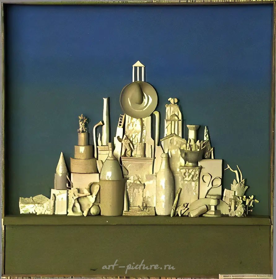 Пастораль, 1990, керамика, темпера, дерево, 100х100