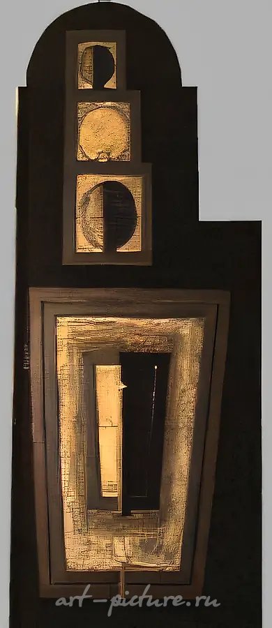 Композиция 3, 1990, дерево, масло, 250х100