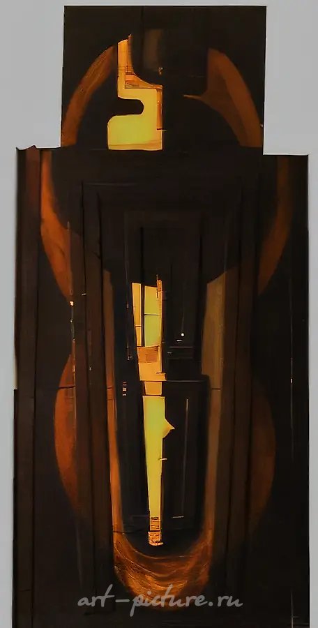 Фигура со свечами, 1989, дерево, масло, 200х100