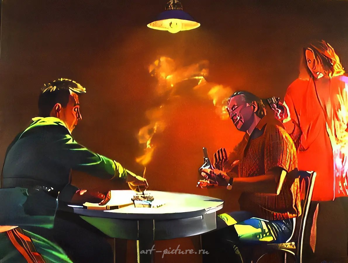 Русская рулетка, 1990, холст, акрил, 180х240