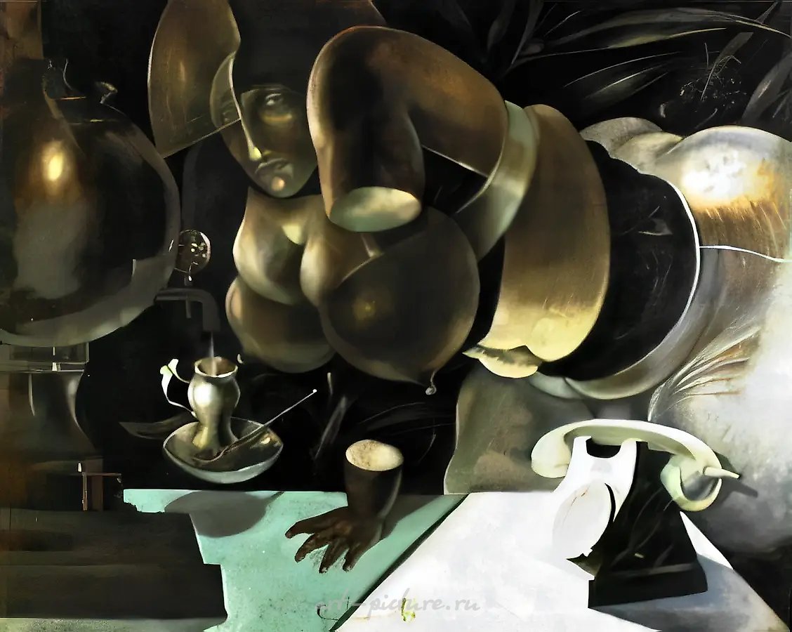 Чаепитие II, 1992, холст, масло, 80х100