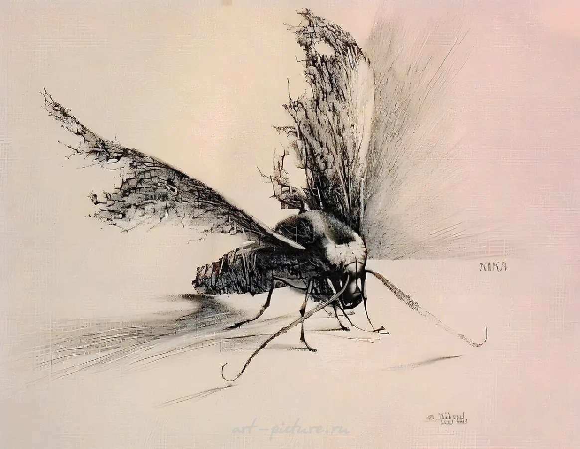 Ника, 1985, тушь, бумага, пастель, 36х48