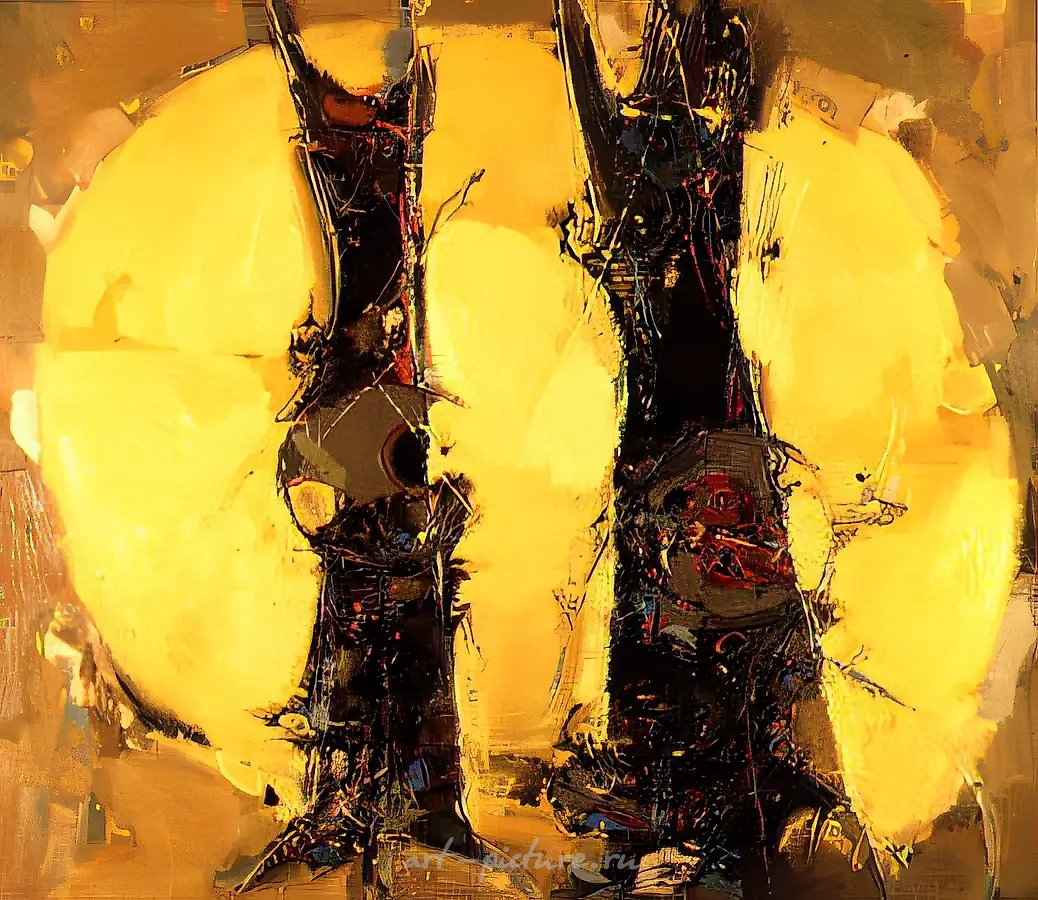 Картина в желтом круге, 1989, холст, масло, 130х150