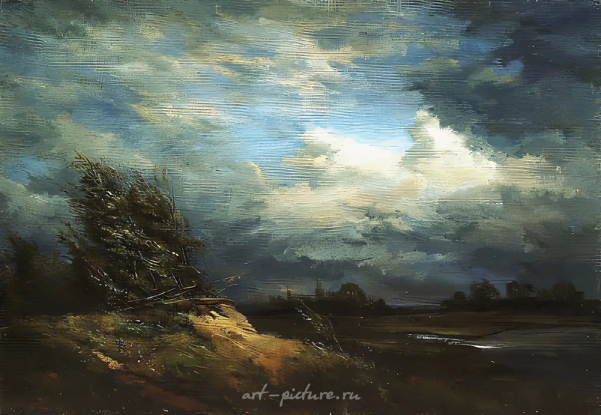 Перед бурей, 1990, холст, масло, 35х50