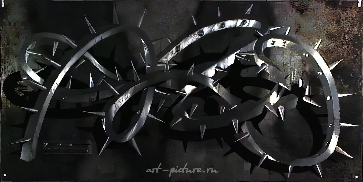 Без названия, 1992, металл, паркетный лак, масло, 150х114