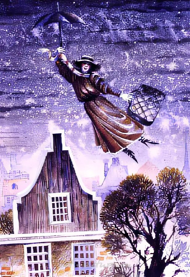 Мэри Поппинс. Иллюстрации к книге, 1991, акварель, гуашь, 21x30. Собственность автора