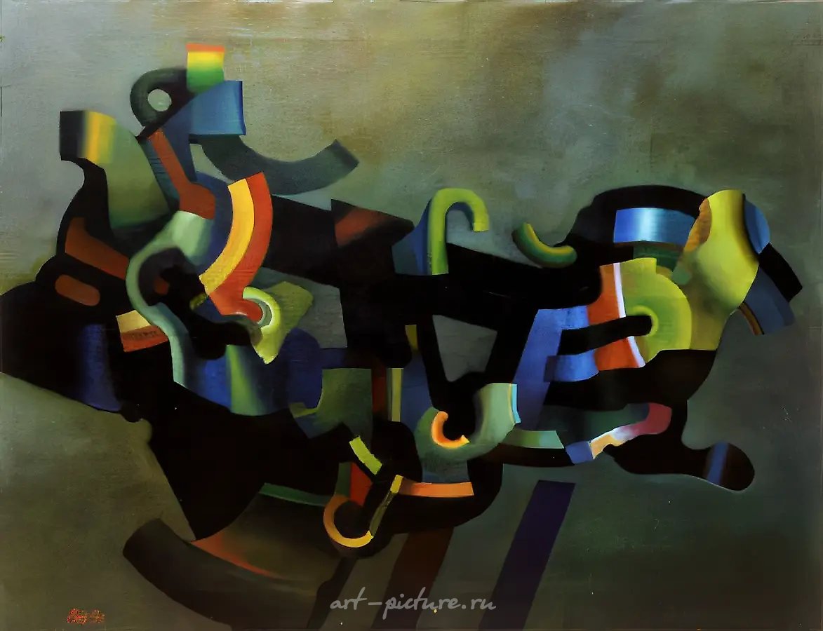Мажорная конструкция, 1991, холст, масло, 100х130 Частное собрание