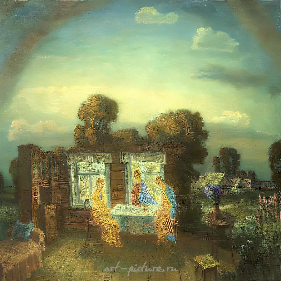 Воспоминания о Рублеве, 1987, холст, масло, 160х160 Собственность автора