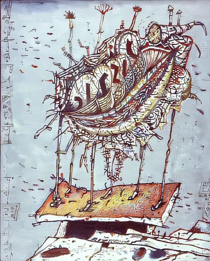 Праздничный пейзаж, 1989, холст, смешанная техника, 50х34