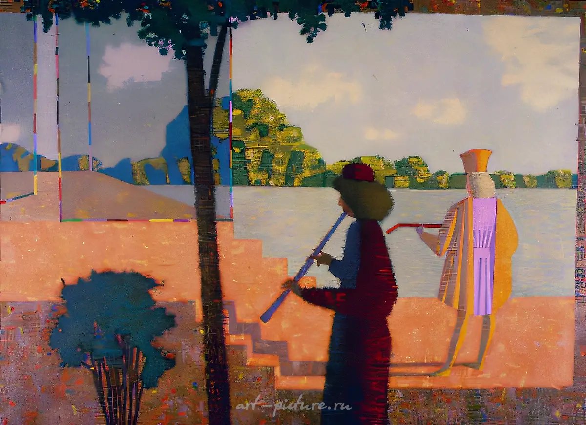 Дуэт, 1992, холст, масло, 100х140