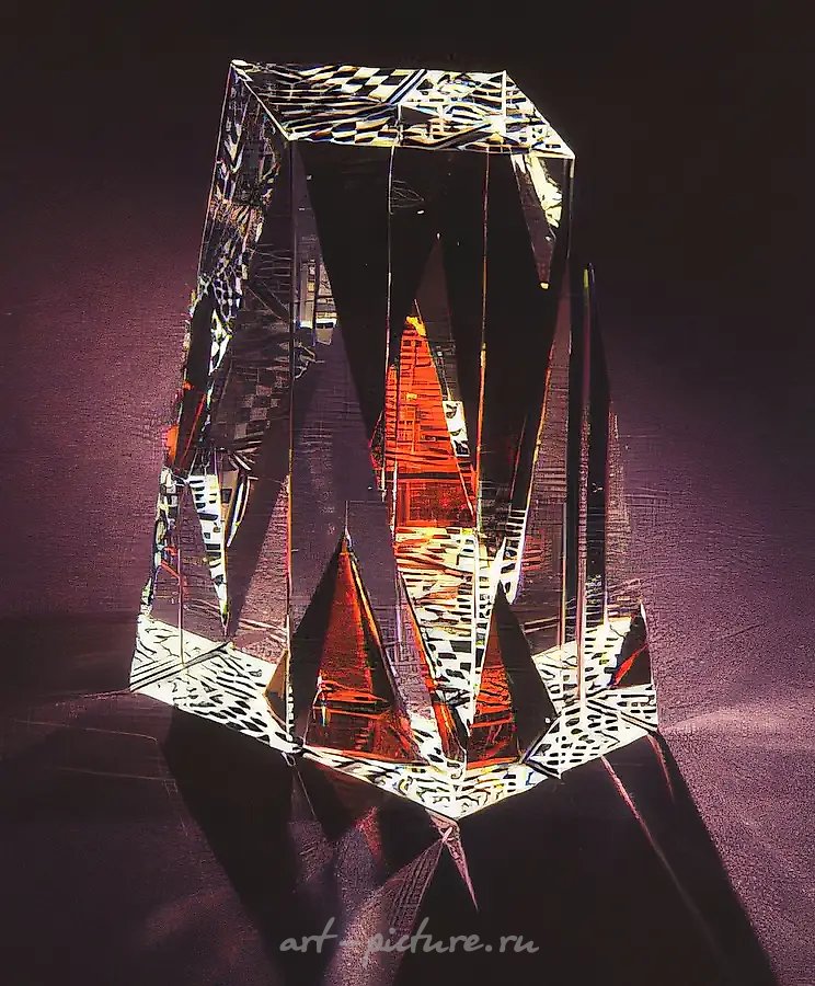 Графический калейдоскоп, 1991, широкая грань, шлифовка, 145х90х220
