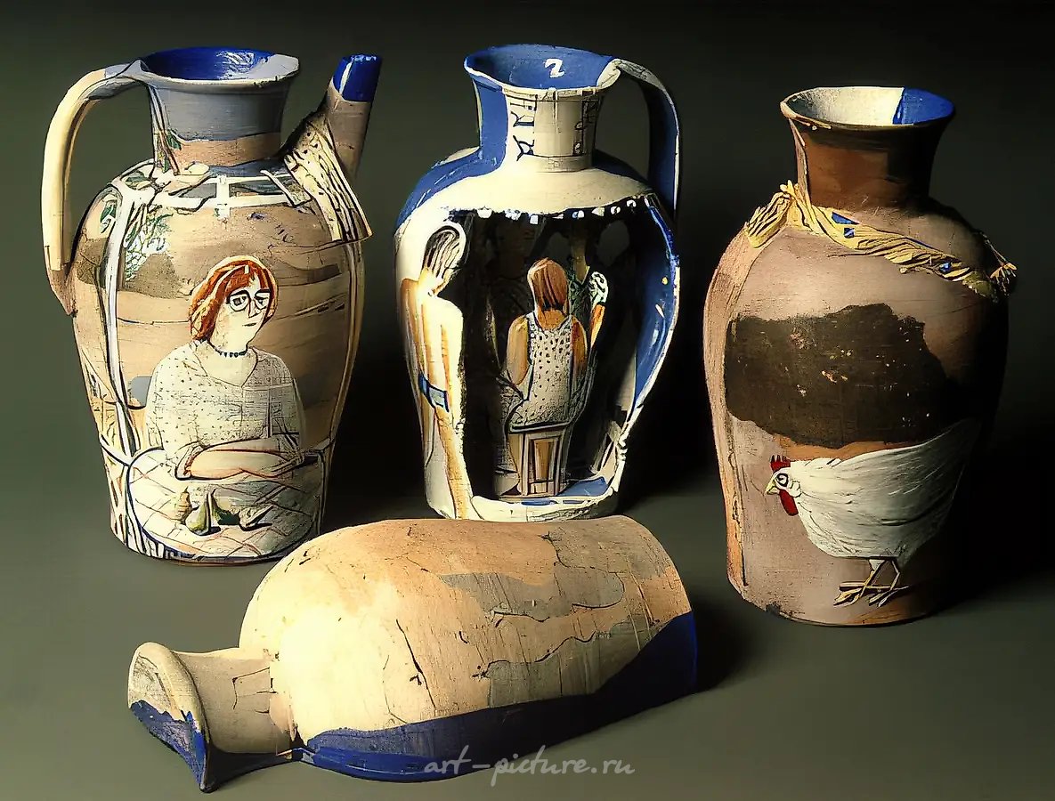 Хорошее лето в Казантине, 1982, шамот, эмаль, глазурь, высота 32 Государственный Русский музей