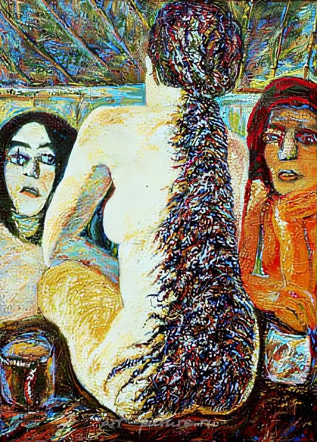 Сухая баня, 1985, холст, масло, 150х116 Собственность галереи "Арта". $ 5000