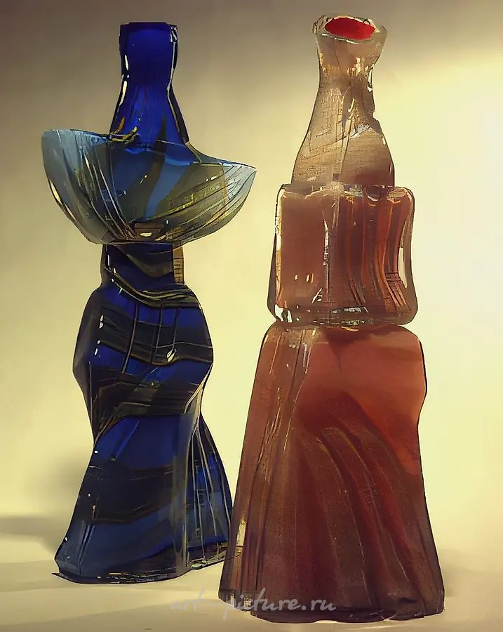 Мои музы, 1983, стекло, выдувание в форму, склейка, высота 54, 52 Собственность Министерства культуры России
