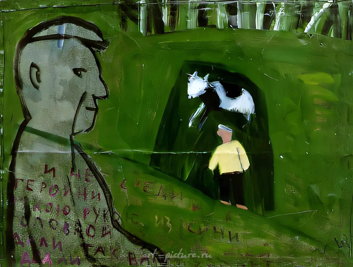 Дядя Митя, 1990, железо, масло, 70х80 Собственность галереи Ларса Бумана.
Стокгольм.