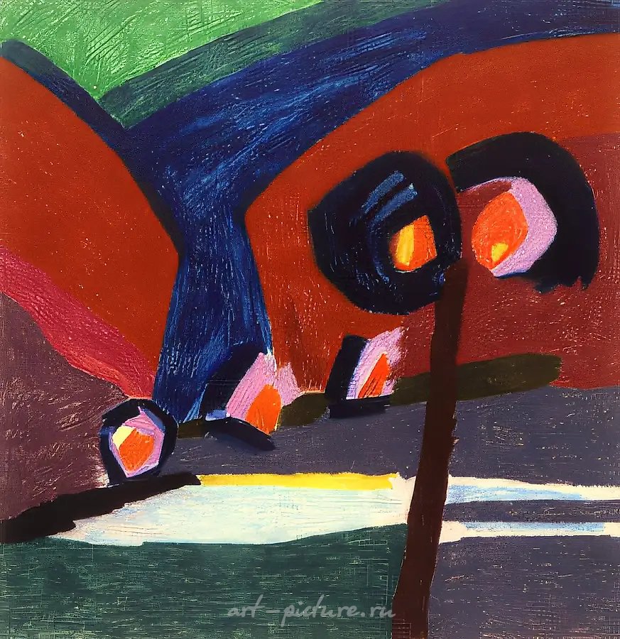 Дорога, 1989, бумага, пастель, 61х59