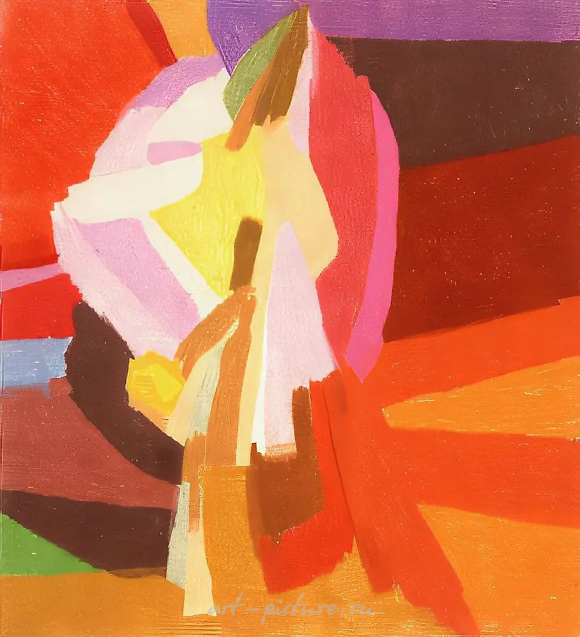 Рождение, 1990, бумага, пастель, 62х68
