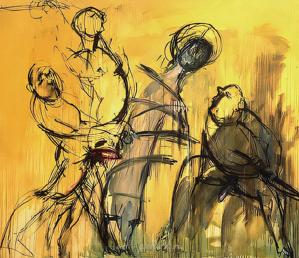 Бичевание, 1990, холст, масло, 125х150