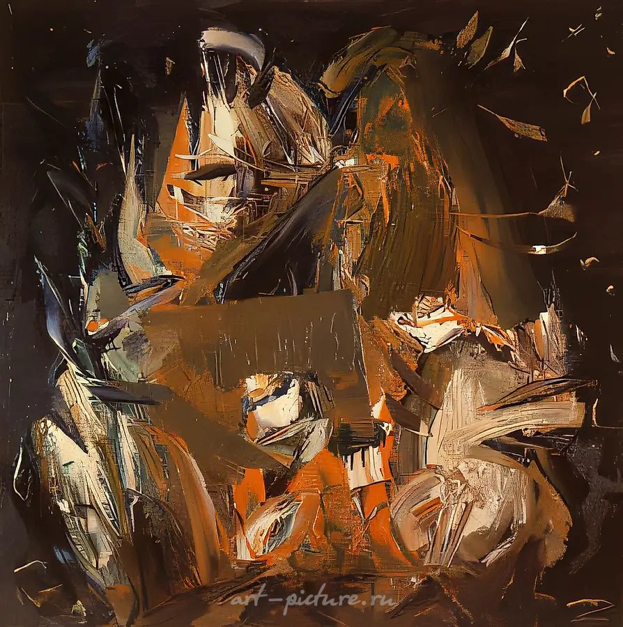 Семнадцатая ночь, 1990, холст, масло, 100х100 Собственность галереи "Московская палитра". Москва