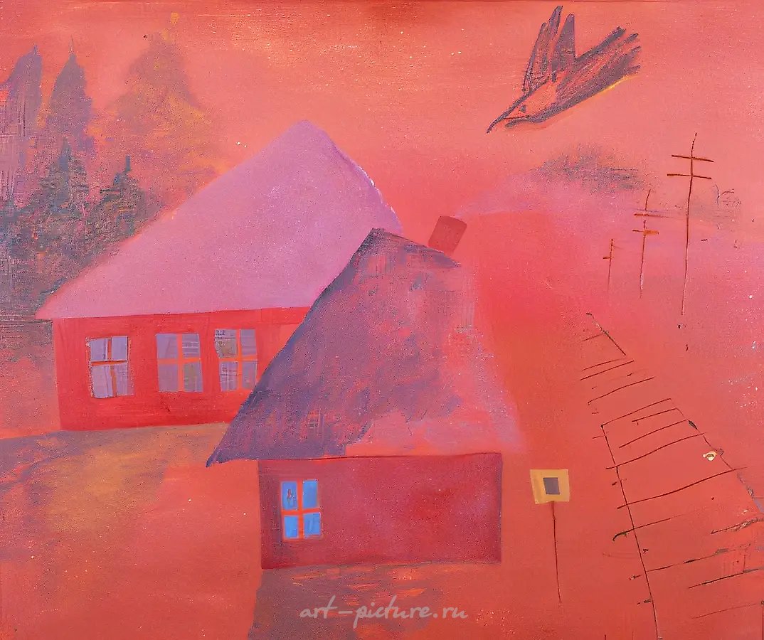 Закат, 1984, оргалит, масло, 86x105. Собственность автора