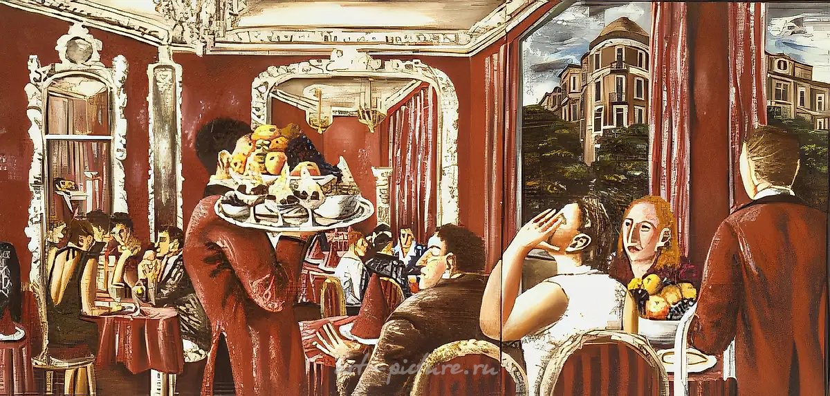 Красный ресторан, 1986, холст, масло, 110х230 Находится в частном собрании в Нью-Йорке