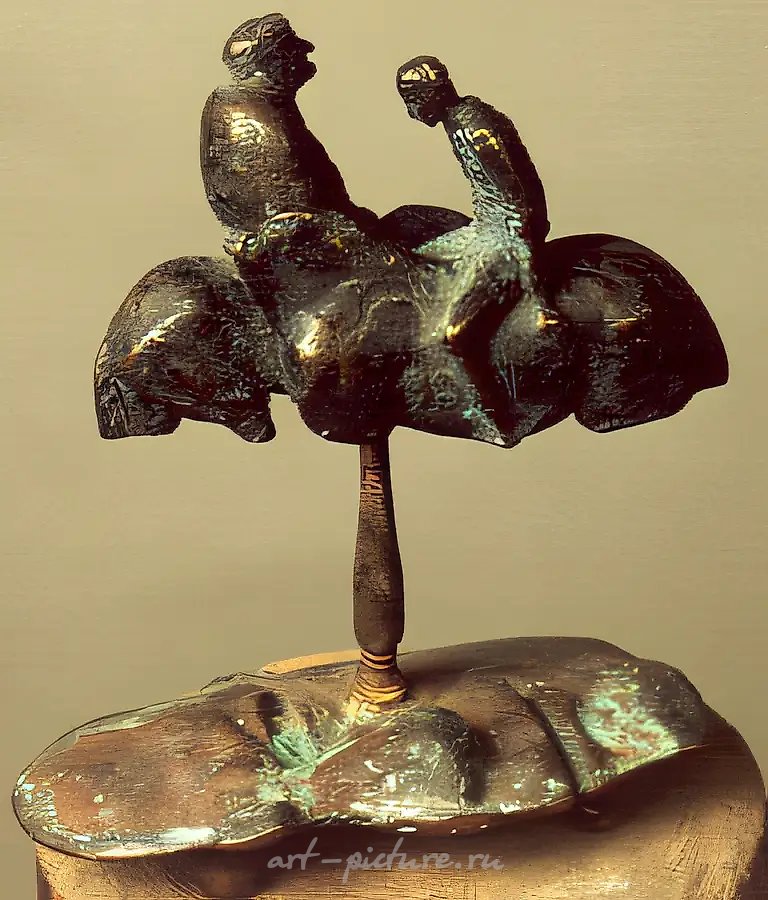 Автопортрет с Мариной, 1986, бронза, 32х20х28 Собственность автора