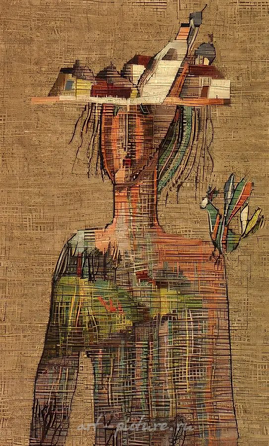 Портрет (мини-гобелен), 1989, ручное ткачество, 19х11,5 Коллекция Peiker Barbara. Германия