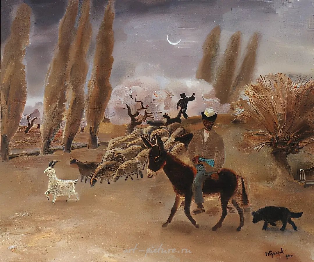 Киргизский пастух, 1990, холст, масло, 75х91 Собственность автора