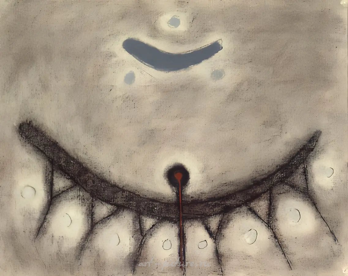 Письмена древней Сибири, 1990, бумага, уголь, сангина, 46х63