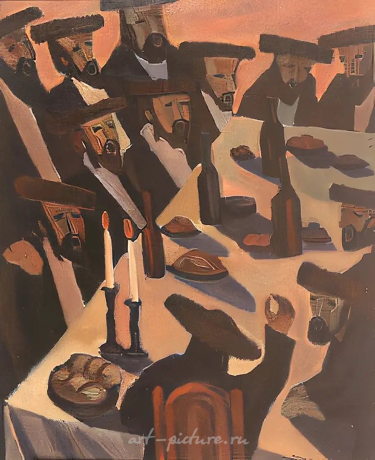 Визит к раввину, 1990, холст, масло, 110x90. Собственность автора