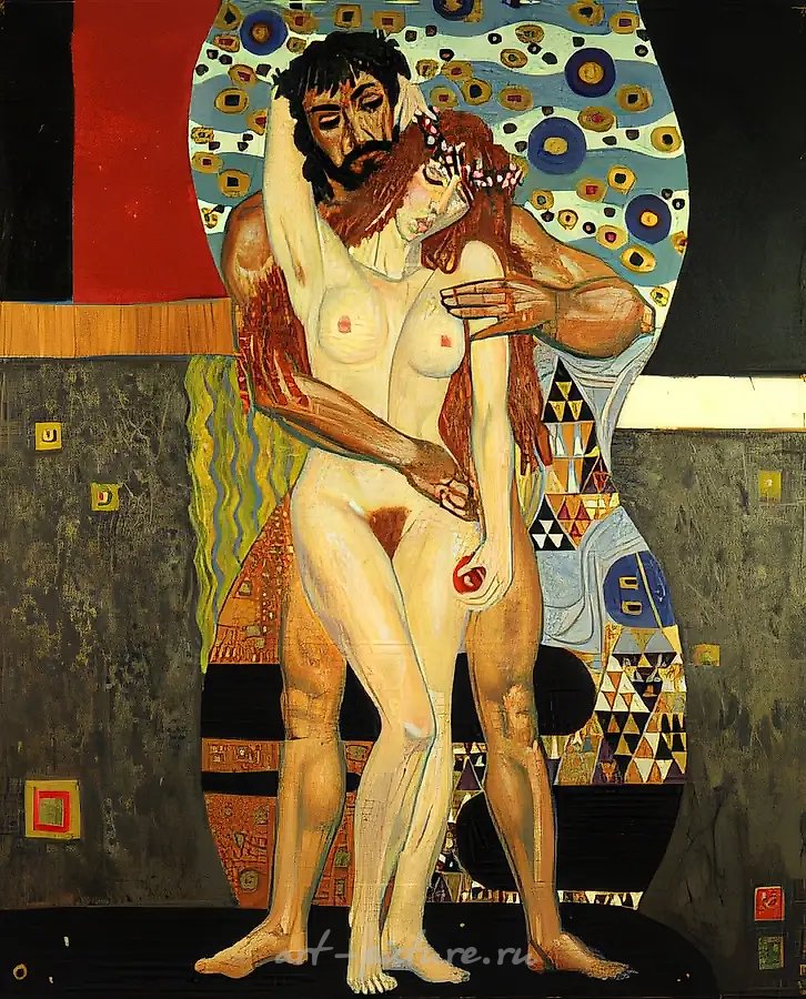 Адам и Ева, 1991, масло и золото на холсте, 100x80. Собственность автора