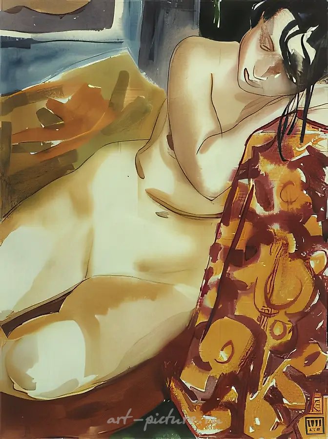 Обнажённая, 1991, акварель на бумаге, 42x35. Частная коллекция, Брюссель