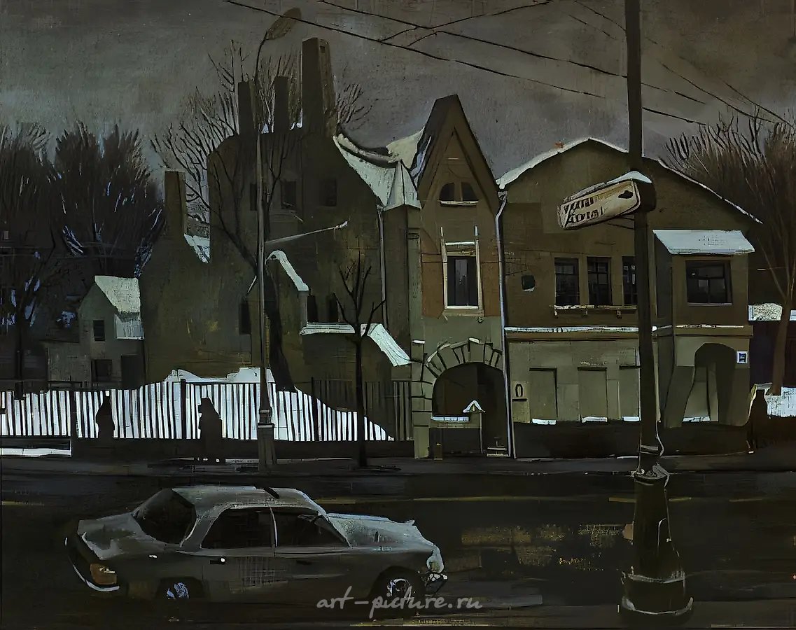 Дом Валерия Брюсова, 1989, масло на холсте, 60x90