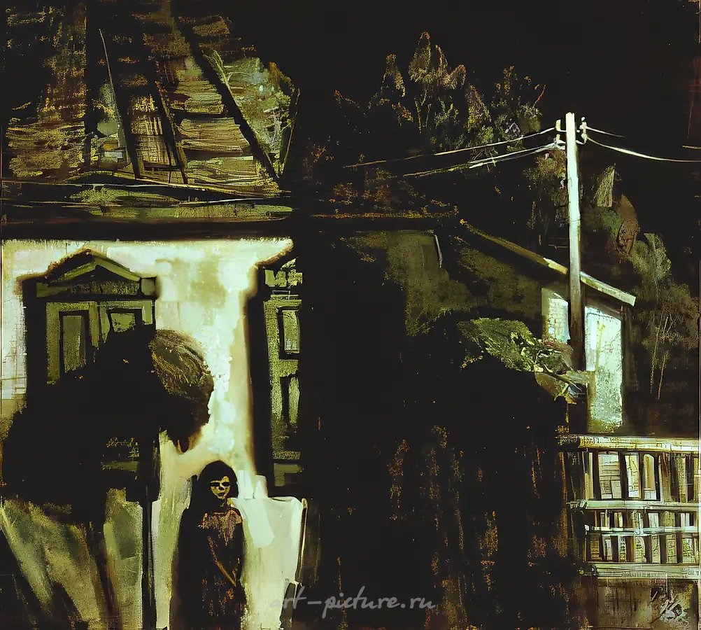 Пора закрывать ставни, 1991, холст, масло, 90x100. Дирекция художественных выставок Украины