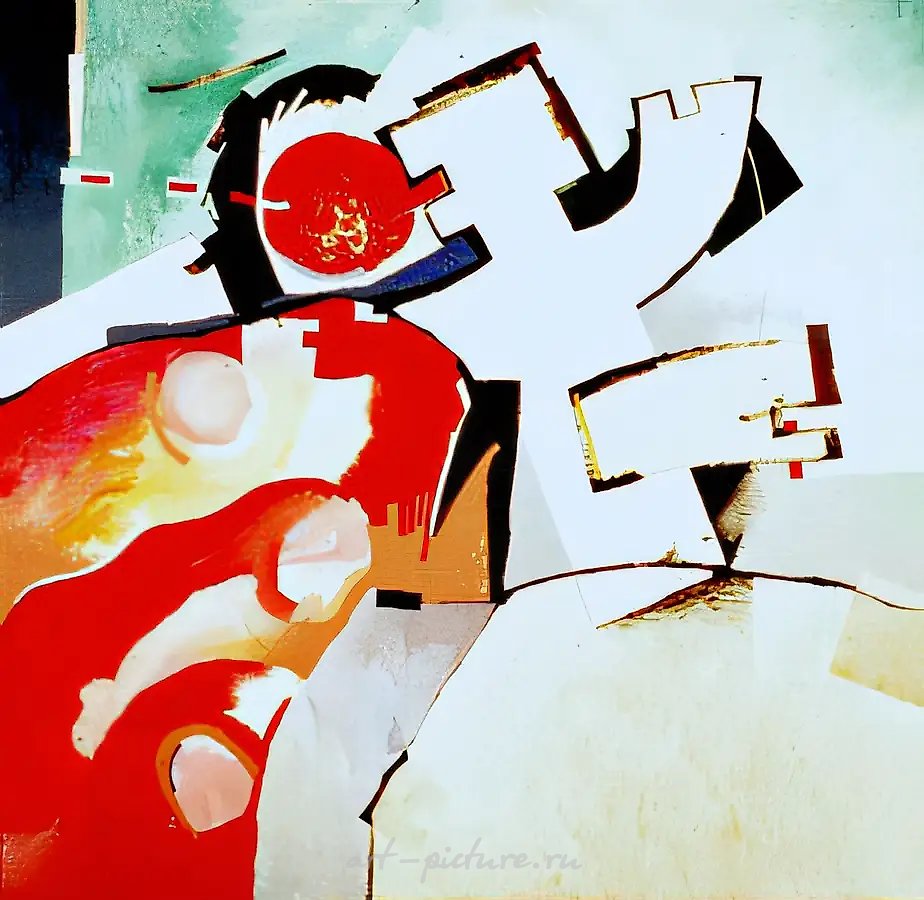 Красная рыба, 1993, холст, акрил, 76x76. Собственность автора
