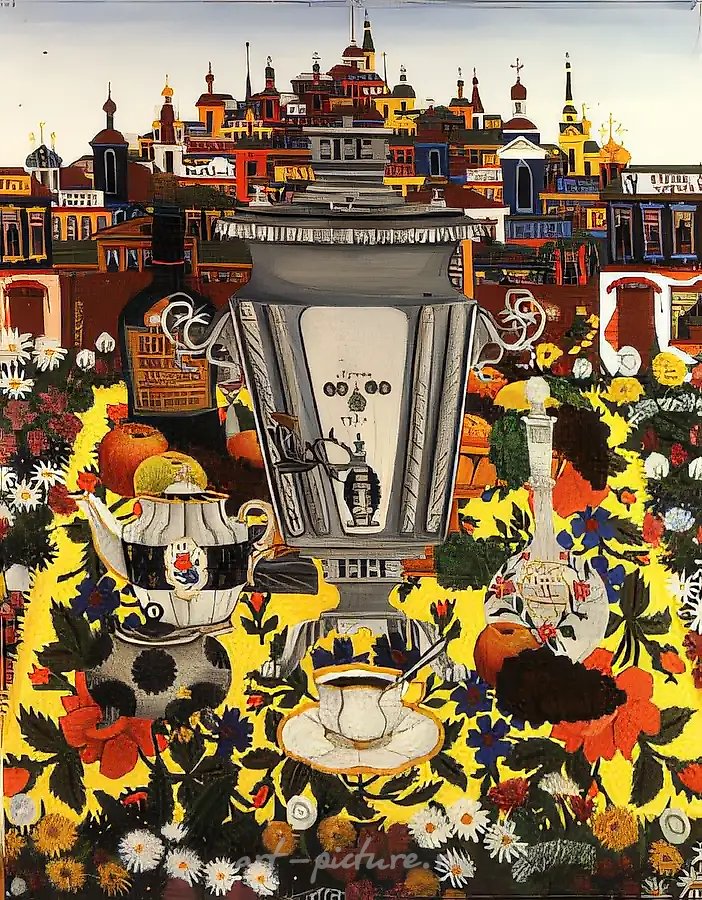 Натюрморт с самоваром, 1979, холст, масло, 93х73 Собственность автора