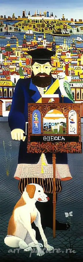 Шарманщик, 1981, оргалит, масло, 190х60 Собственность автора