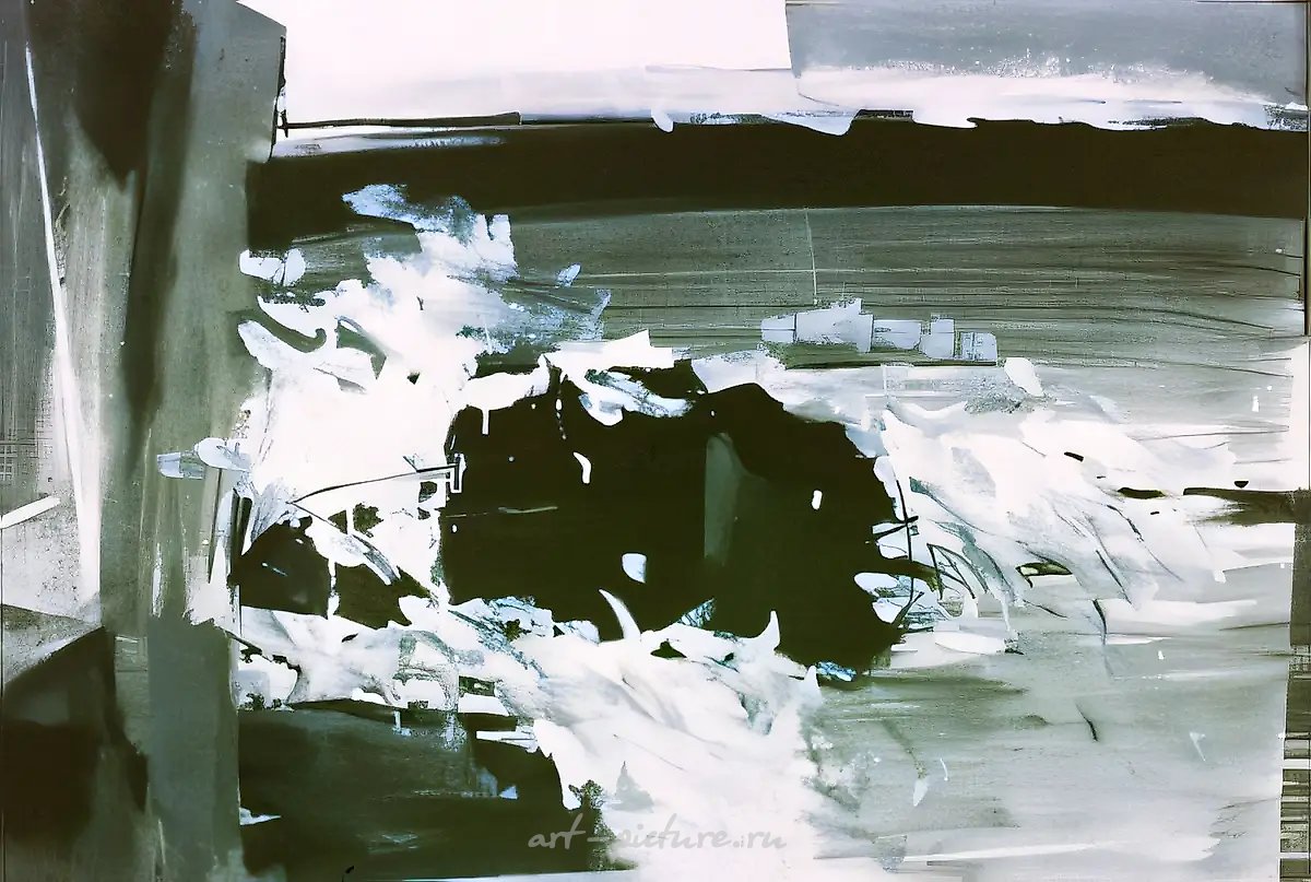 Волна и Камень, 1989, бумага, белила, соус, 61x86. Собственность автора