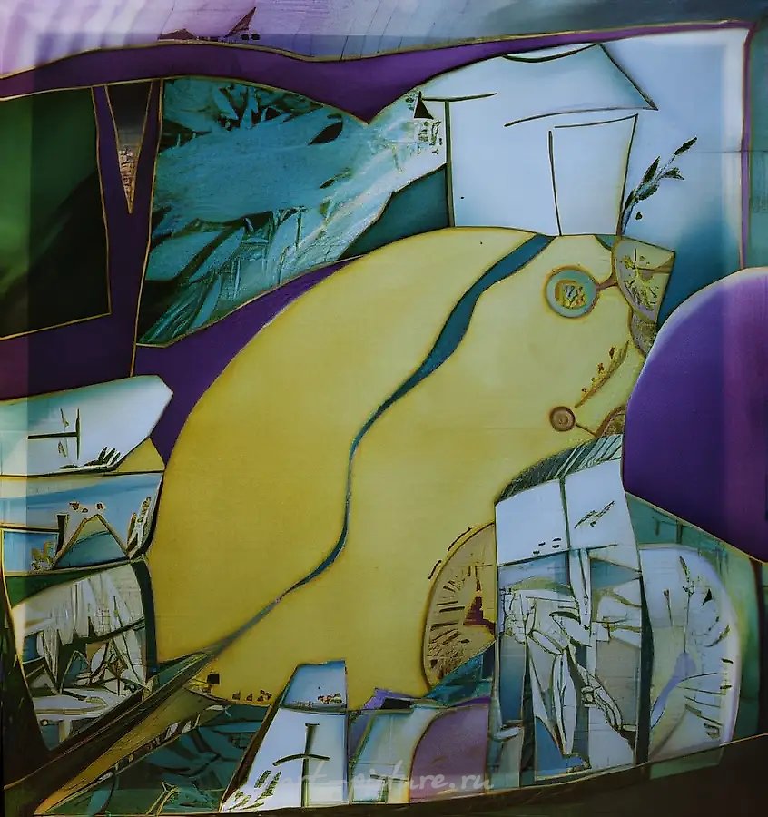 Маленький дом, 1991, батик, 69х74. Собственность автора