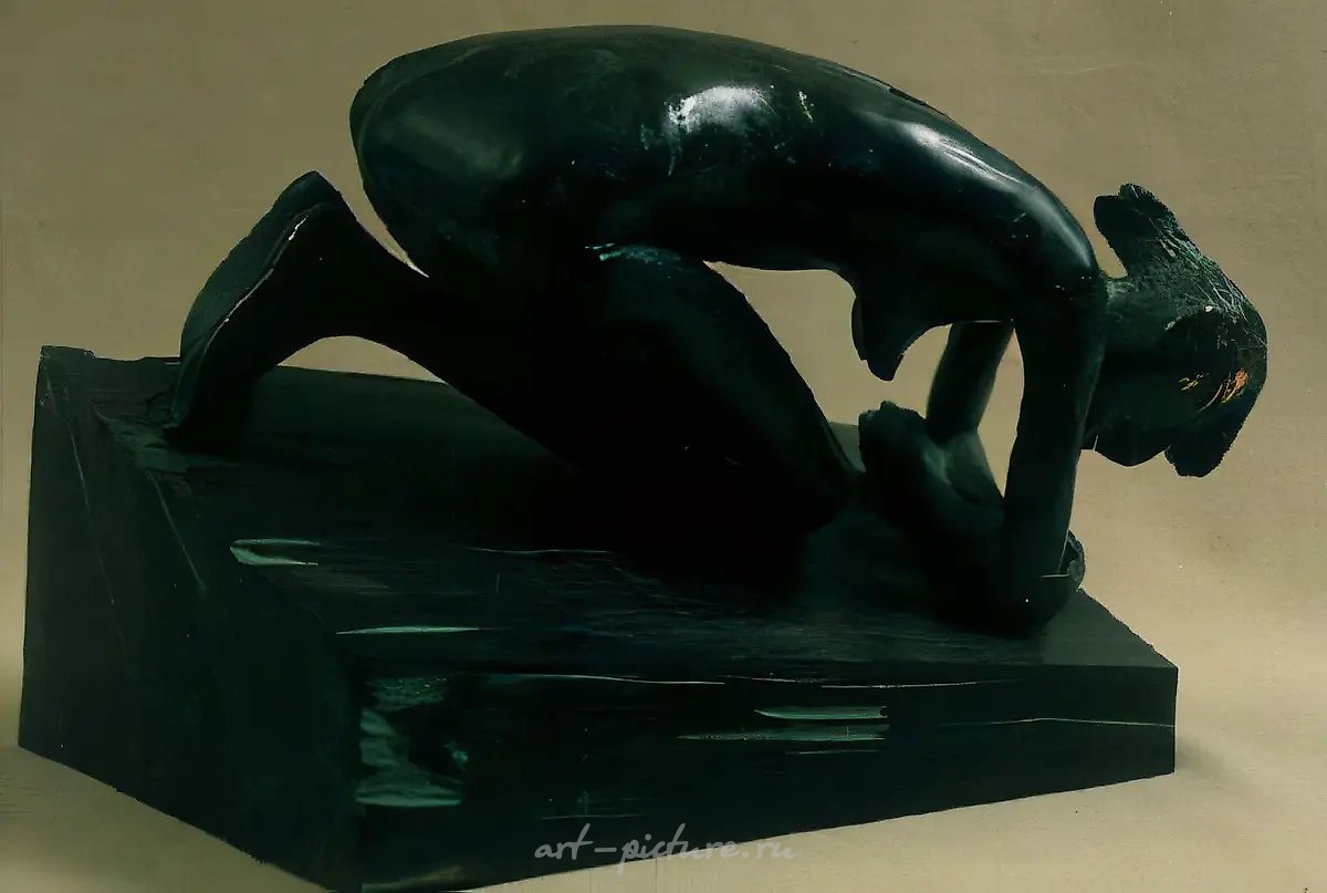 Объект в наклонной плоскости, 1993, бронза, дерево, 35х25х23
