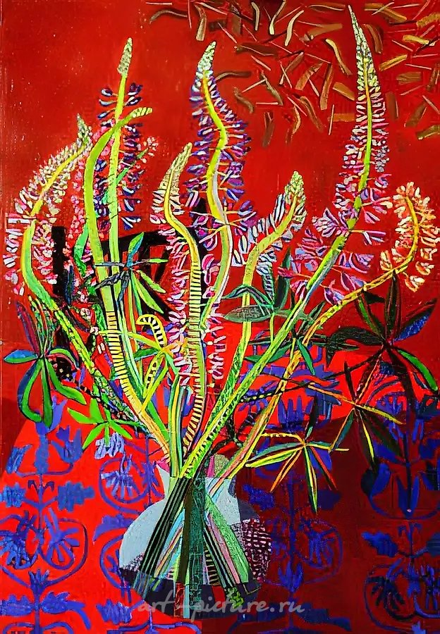 Праздничный букет, 1990, холст, масло, 123х88 Собственность автора