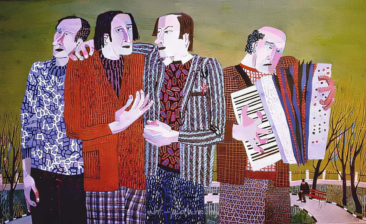 Песня, 1990, холст, масло, 113х180 Собственность автора