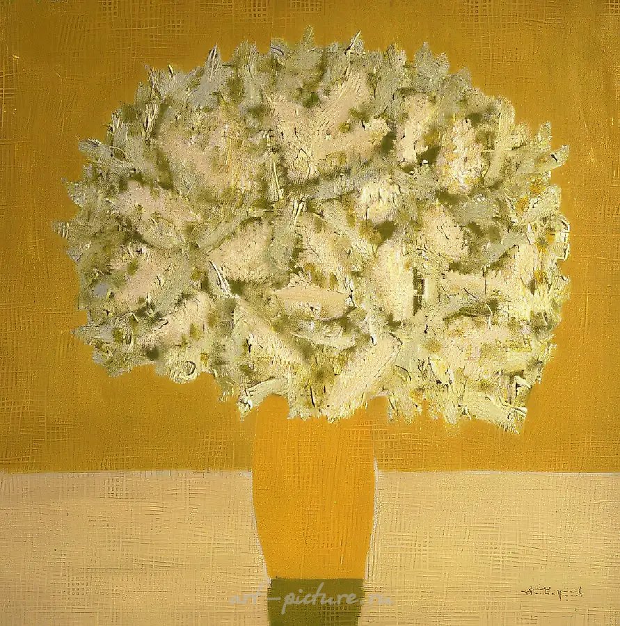 Букет, 1989, холст, масло, 100х100 Собственность автора