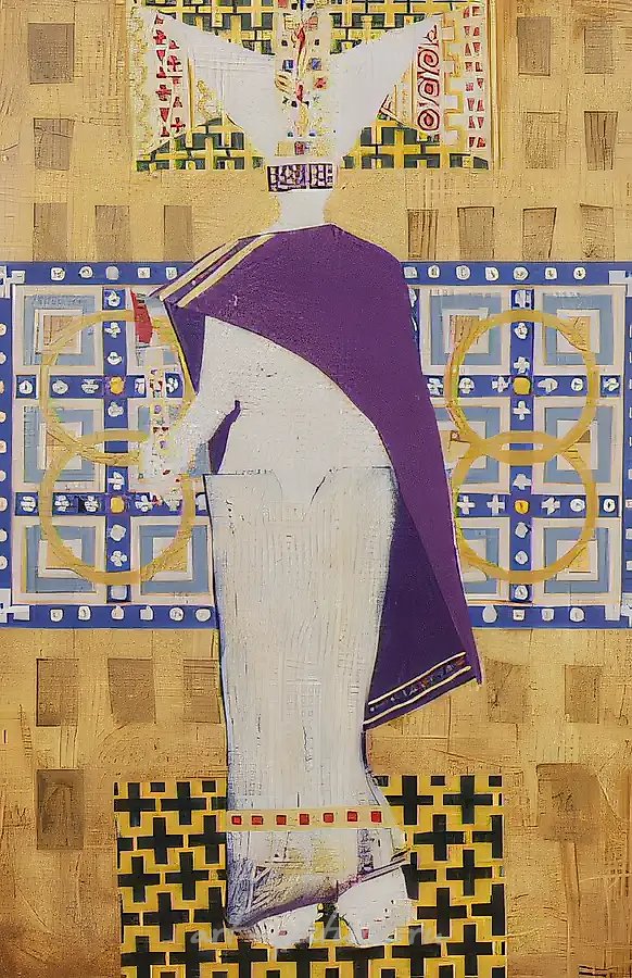Царица, 1992, смешанная техника, 150х100. Собственность автора