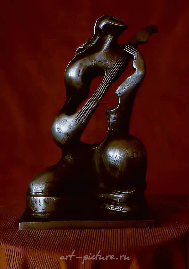 Гитарист, 1993, литьё, алюминий, 34х21х13